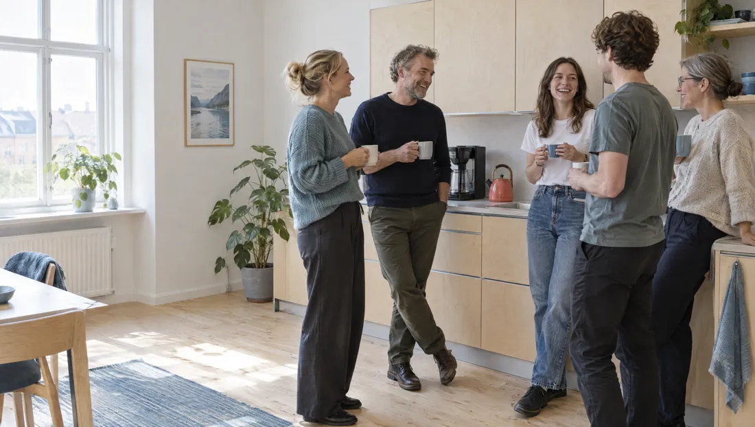 Holdet hos SEO Kolding samlet om morgenkaffen